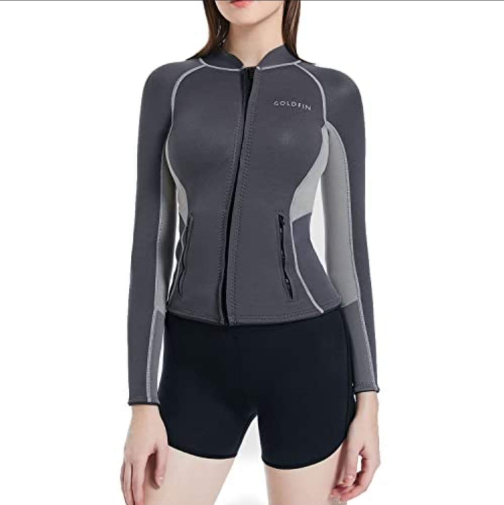 NEW GOLDFIN Wetsuit Top Women 2mm Jacket Long Sleeve Neoprene Size XL